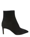 Ferragamo Imogen Suede Stiletto Zip Booties In Black