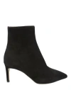 Ferragamo Imogen Suede Stiletto Zip Booties In Black