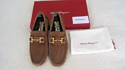 Pre-owned Ferragamo In Box Salvatore  Parigi 20 Brown Suede Men Loafers Size 7.5 Eee