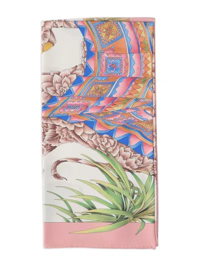 Ferragamo India-pattern Silk Scarf In Rosa