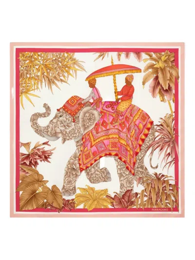 Ferragamo India-print Square Scarf In Multi