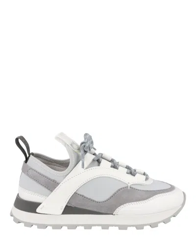 Pre-owned Ferragamo Indy Low Top (women's) Sneakers In White Grey In Gray