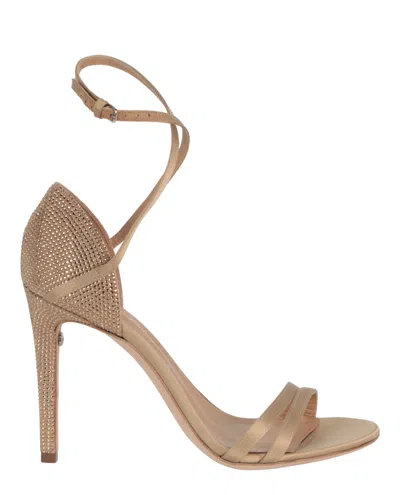 Ferragamo Ines X5 Crystal Embellished Strappy Sandals In Gold
