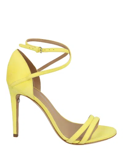Ferragamo Ines X5 Suede Sandals In Pastel Yellow