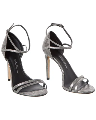 Ferragamo Ines X5mor Suede Sandal (authentic Pre-loved) In Gray