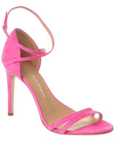 Ferragamo Ines Xs Suede Sandal In Pink