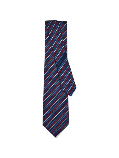 Ferragamo Infinite Inspirations Dots-jacquard Tie In Blue