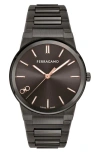 Ferragamo Men's Infinity Sapphire Ip Gunmetal-plated Stainless Steel Bracelet Watch/41mm In Ip Gunmetal