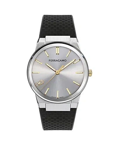 Ferragamo Infinity Sapphire Watch, 41mm In Silver/black