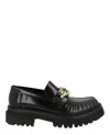 Ferragamo Gancini Hook-buckle Leather Loafers For Women In Black
