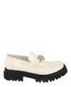 Ferragamo Ingrid Leather Loafers In White
