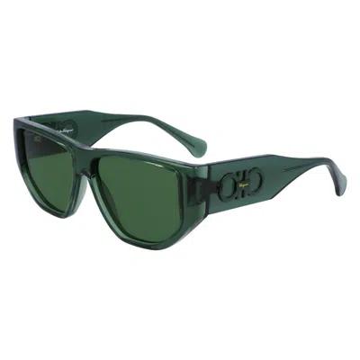 Ferragamo Injected Sunglasses In Green