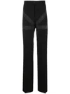 Ferragamo Inlay Tailored Trousers In Black