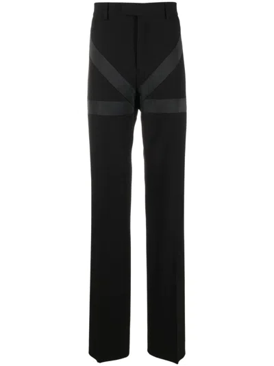 Ferragamo Inlay Tailored Trousers In Black