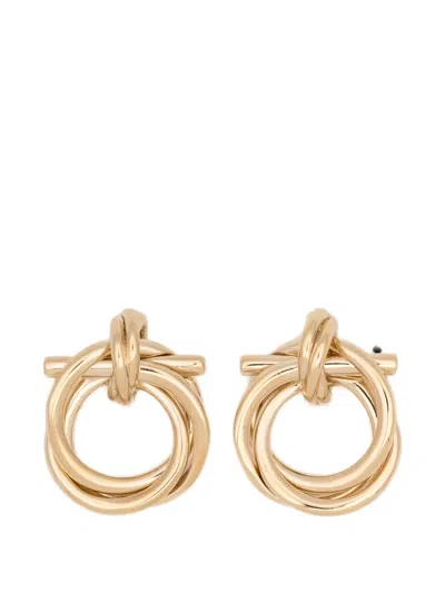 Ferragamo Interlock Circle Earrings In Gold