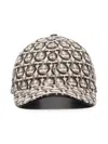 Ferragamo Interlocking Gancini Print Baseball Cap In Neutrals
