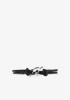 Ferragamo Intertwined Gancini Leather Bracelet In Black