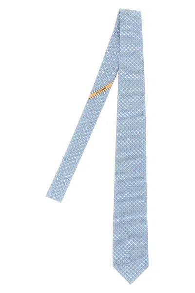 Ferragamo 'intreccio' Tie In Hellblau