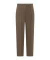 Ferragamo Inverted Pleat Trousers In Brown