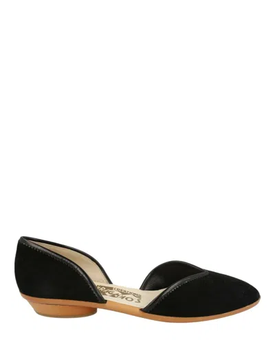 Ferragamo Ira Archived Limited Edition 1959 Suede Ballet Flats In Black