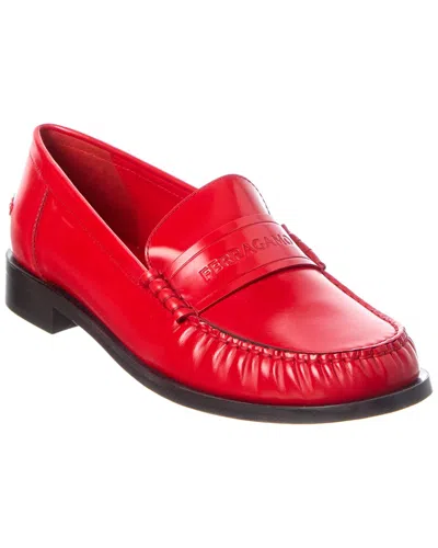 Ferragamo Irina Leather Loafer In Animal Print
