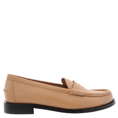 Ferragamo Irina Leather Loafers, Size 7.5 D In Brown
