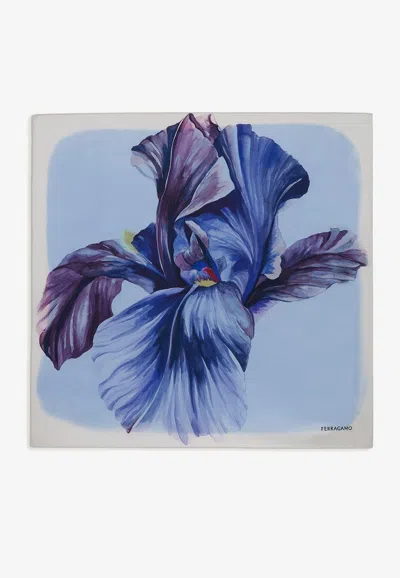Ferragamo Iris Print Silk Scarf In Multicolor