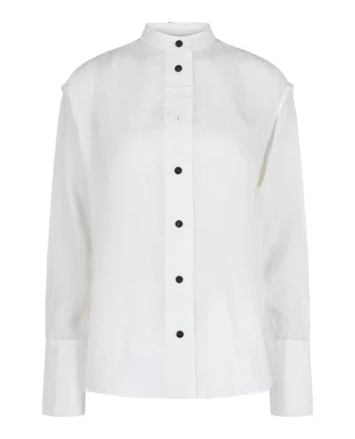 Ferragamo Irregular Pleat Blouse In White