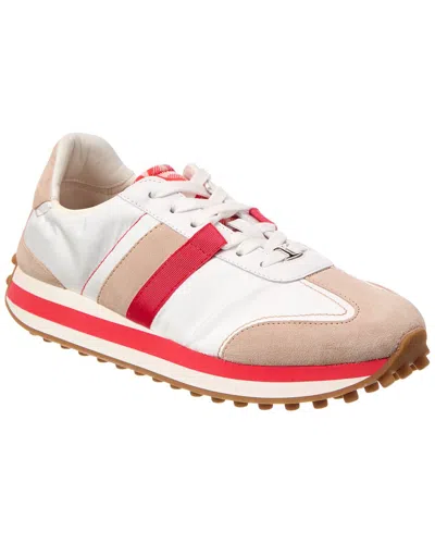 Ferragamo Iulia Nylon & Suede Sneaker In White