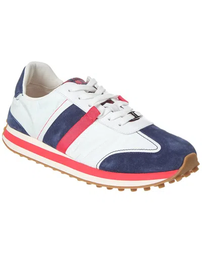 Ferragamo Iulio Suede Sneaker In Blue