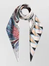 Ferragamo Ivory Blue Silk Scarf Giada Print Salvatore In Multi