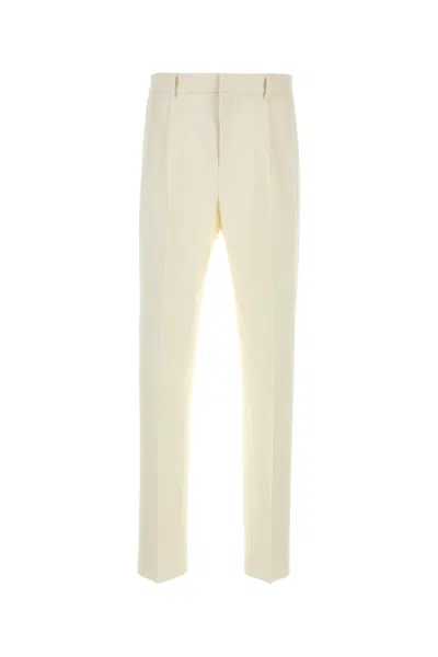 Ferragamo Beige Flat Front Pants