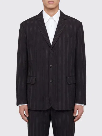 Ferragamo Jacket Men Color Navy In Black
