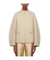 Ferragamo Jacket With A Stand-neck Zipper In Gray