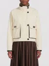 Ferragamo Technical Linen Jacket High Collar Long Sleeves In White