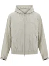 Ferragamo Zip-up Windbreaker Hooded Jacket In Gray