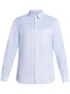 Ferragamo Monogram Jacquard Button-up Shirt In Blue