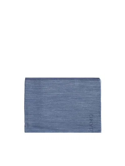 Ferragamo Jacquard Cashmere Blend Scarf In Blue