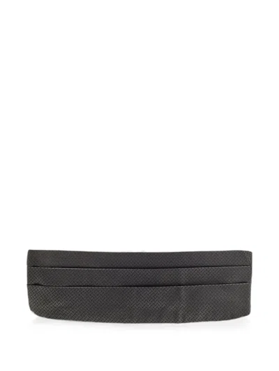 Pre-owned Ferragamo Jacquard Cummerbund In Gray