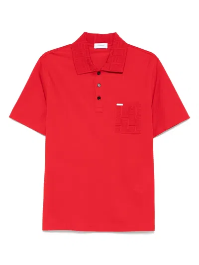 Ferragamo Jacquard-detailing Polo Shirt In Red