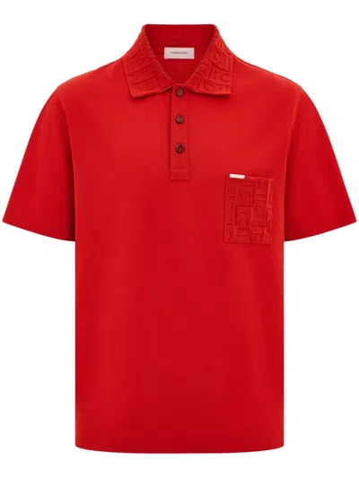 FERRAGAMO JACQUARD DETAILING POLO SHIRT