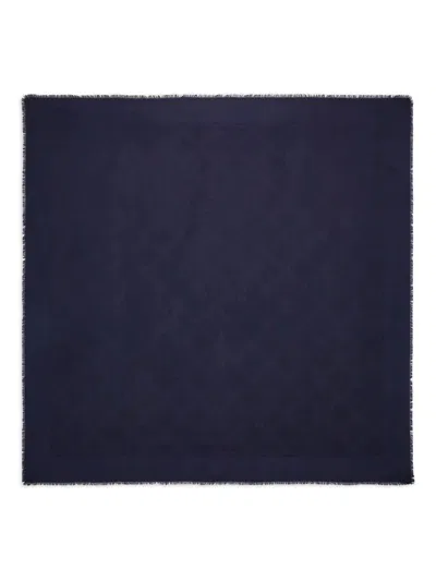 Ferragamo Jacquard Gancini Silk And Wool Shawl In Neutral