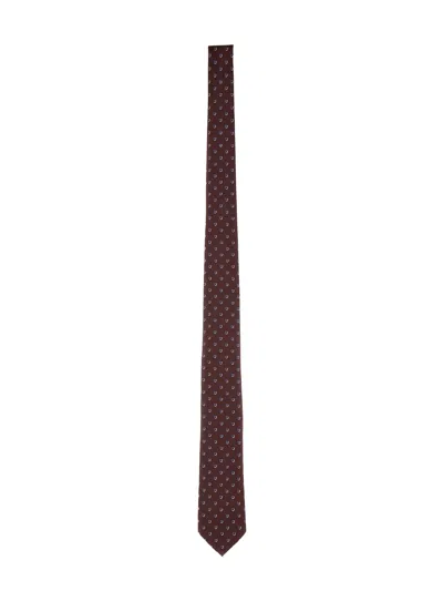 Ferragamo Slim Patterned Neckwear Collection For Men In Brown