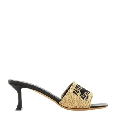 Ferragamo Jacquard High-heeled Sandals In Nude