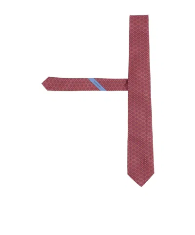 Ferragamo Jacquard Pointed Tip Tie In Yellow