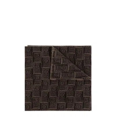 Ferragamo Jacquard Scarf In Black