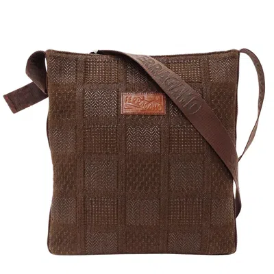 Pre-owned Ferragamo Jacquard Shoulder Bag () In Brown