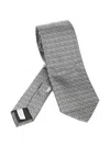 Ferragamo Gancini Jacquard Tie Ties And Bow Ties Grey In Gray