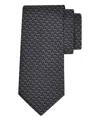 Ferragamo Biella Gancini Jacquard Silk Tie Pointed Tip In Black