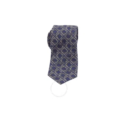 Ferragamo Jacquard Silk Twill Tie In Blue